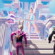 A screenshot from the Ariane Grande concert in Fortnite, which Fahey attended as a weird bunny thing.